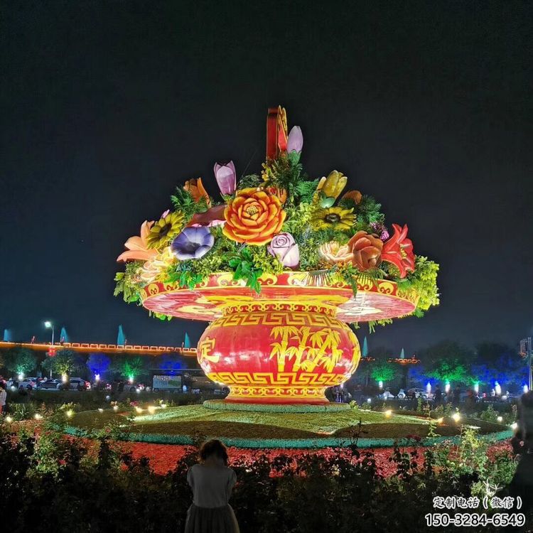 花籃雕塑精選，歐式風格，門口景區花籃雕塑選定