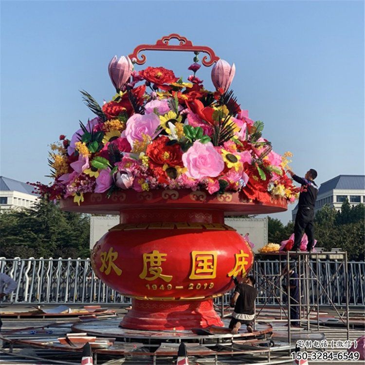 花籃雕塑供需，景區案例，不銹鋼景區花籃雕塑供給