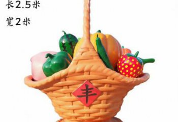 現代果籃雕塑承接，歐式風格，校園廣場不銹鋼果籃雕塑精選