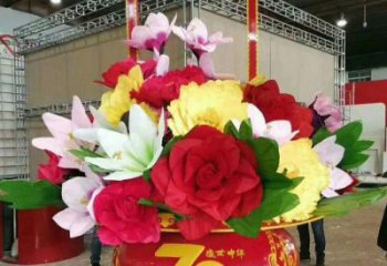 企業花籃雕塑優價，村標概念，廣場花籃雕塑異型精品