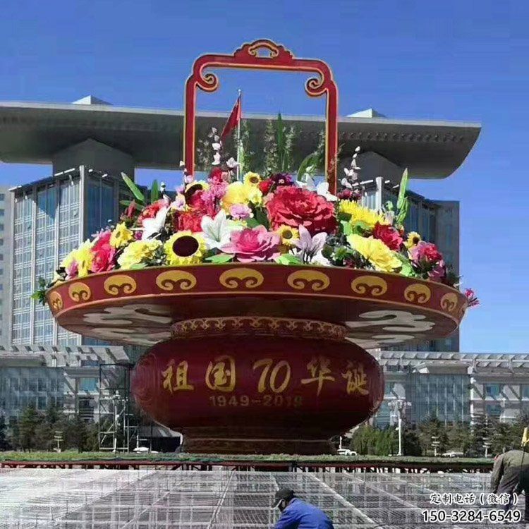 花籃雕塑服務商，街道標識，小區花籃雕塑定制