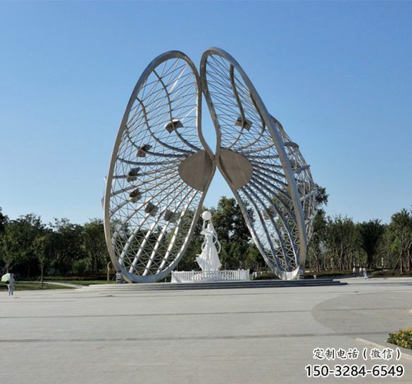 戶(hù)外不銹鋼鏤空貝殼廊架雕塑