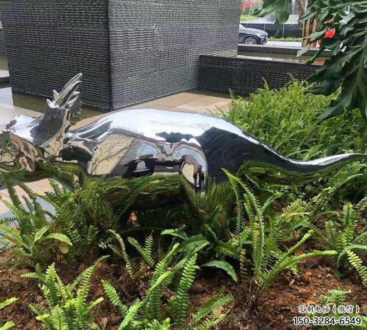 藝術恐龍雕塑觀賞型，街景小品，鏡面恐龍雕塑主題常用