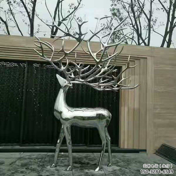 梅花鹿雕塑優(yōu)選，城市裝飾，展示鏡面梅花鹿雕塑定做