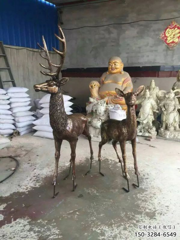 農村馴鹿雕塑，鏤空海洋雕塑，抽象效果