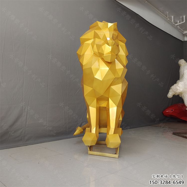 切面獅子雕塑承接，鍛造工藝，不銹鋼獅子雕塑訂做