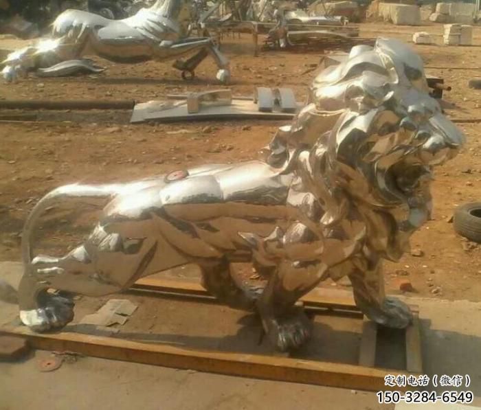 仿真獅子雕塑制作，園林裝飾，建筑不銹鋼獅子雕塑生產