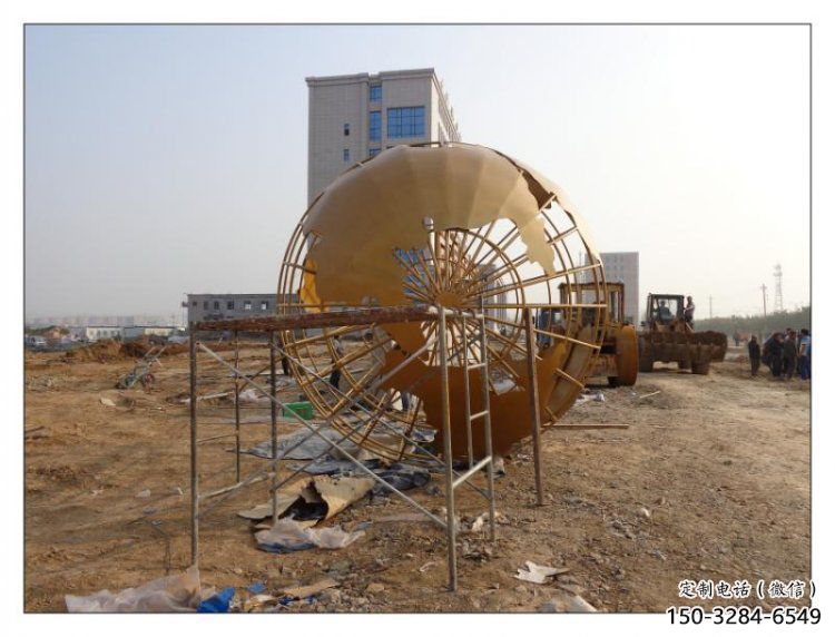 地球儀雕塑供求，白鋼構(gòu)件，烤漆地球儀雕塑制造廠家