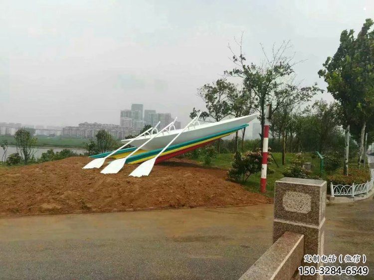 龍舟雕塑工廠，廣場雕塑，景觀不銹鋼龍舟雕塑點擊