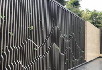 鏤空景墻雕塑，拉絲工藝不銹鋼雕塑