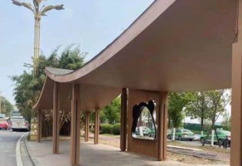 不銹鋼長廊廊架雕塑，公園休閑地