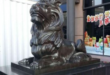 大門(mén)口獅子雕塑，仿銅玻璃鋼獅子雕塑加工制作