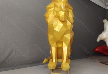 切面獅子雕塑承接，鍛造工藝，不銹鋼獅子雕塑訂做