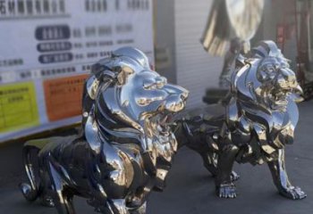 雕塑獅子景觀制造，街景小品，不銹鋼獅子雕塑優價