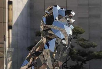 景觀獅子雕塑精選，陸地擺件，公園不銹鋼獅子雕塑精品