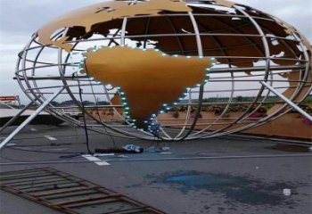 地球儀雕塑展品，景觀概念，鏤空鏡面地球儀雕塑優選