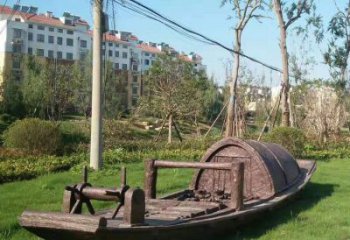 銅船雕塑制造，城區(qū)小品，室外小船銅雕塑提供