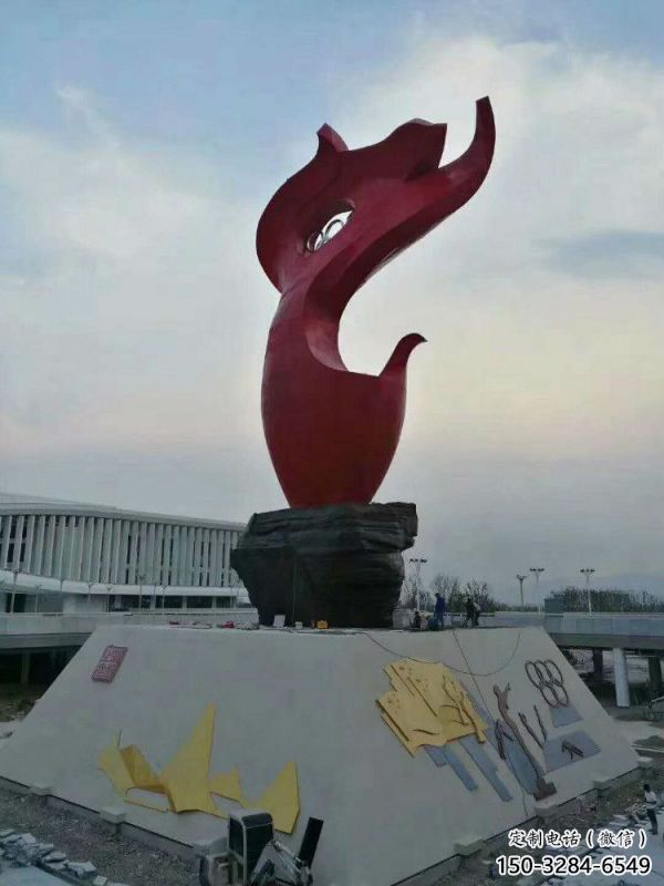 火炬雕塑供應，花園小品，現代不銹鋼火炬雕塑展品