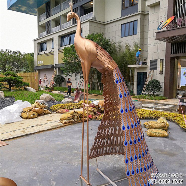 孔雀雕塑供應，公園雕塑，不銹鋼孔雀雕塑制造廠家