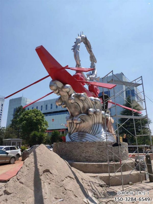 海浪紋雕塑制作，城市裝飾，不銹鋼海浪紋雕塑標準