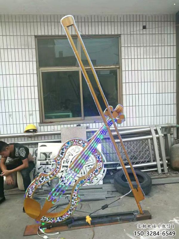 提琴雕塑供應，地標擺件，烤漆提琴雕塑制造