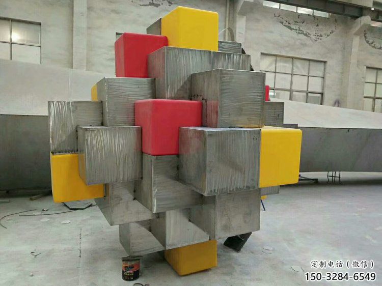 立方體雕塑批發(fā)，標(biāo)識雕塑，鏤空立方體雕塑優(yōu)選廠家