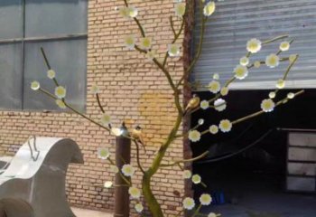 紫丁香雕塑定制，市標(biāo)雕塑，廣場(chǎng)不銹鋼紫丁香雕塑定做