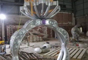 不銹鋼鉆戒雕塑制造，白鋼構件，鉆戒雕塑提供