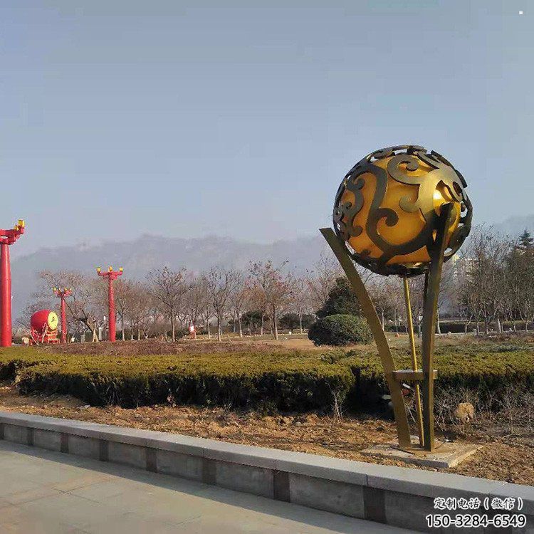 空心球雕塑生產(chǎn)商，動(dòng)態(tài)雕塑，鏤空空心球雕塑定制