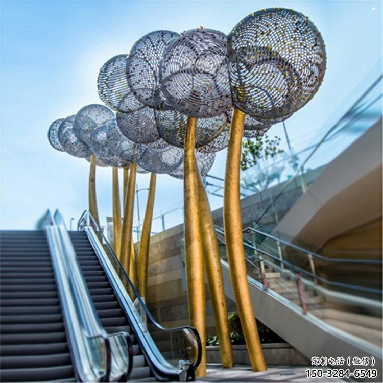 空心球雕塑優選，拉絲工藝，鏤空空心球雕塑廠家承接
