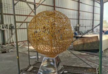 燈光球雕塑展示，園林裝飾，不銹鋼燈光球雕塑承接
