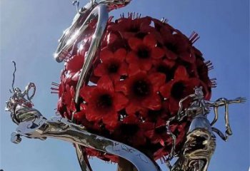 花球雕塑制作，鍛造工藝，不銹鋼花球雕塑選用
