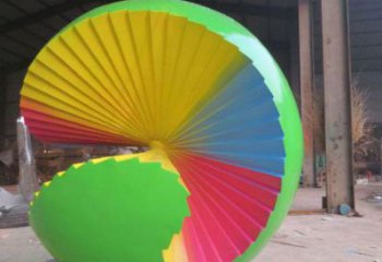 花紋球雕塑廠家，彩鋼制作，大型不銹鋼花紋球雕塑定做
