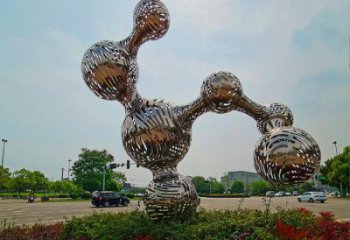原子球雕塑廠，鏤空工藝，不銹鋼原子球雕塑精選