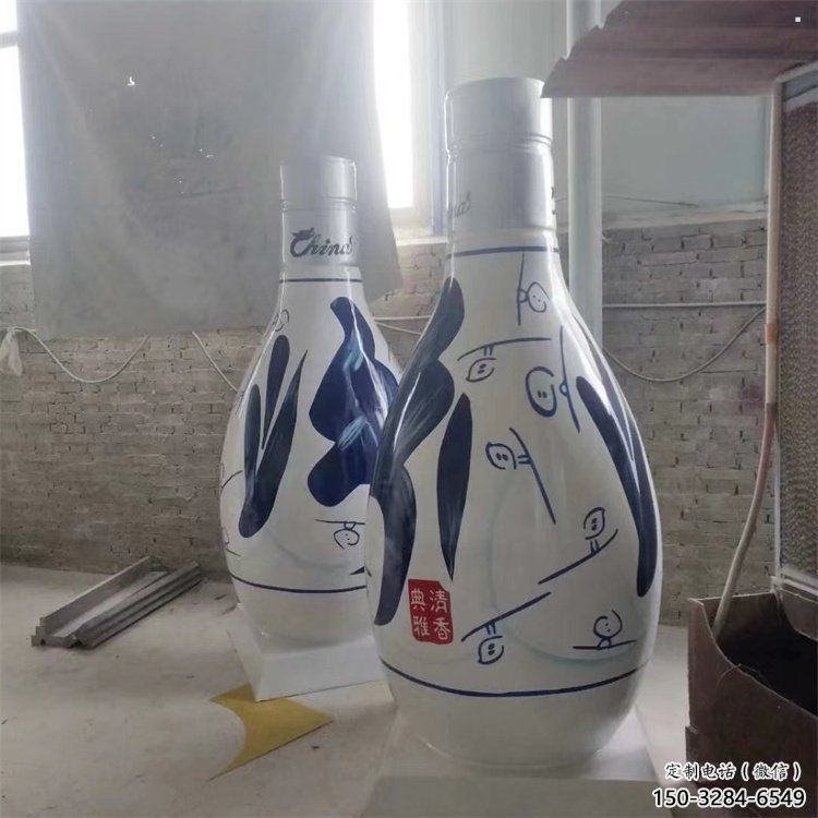 洋酒瓶雕塑通用，街頭雕塑，玻璃鋼洋酒瓶雕塑標準