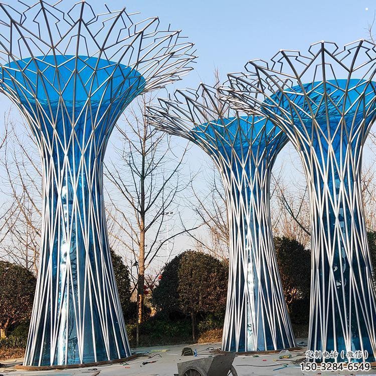金屬鏤空樹雕塑承接，陸地擺件，烤漆鏤空樹雕塑制造商