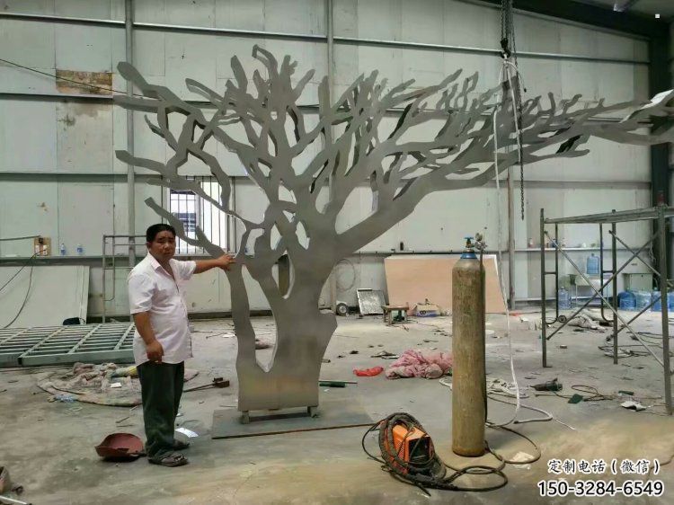 抽象鏤空樹雕塑，小區雕塑，鏤空剪紙樹雕塑廠家