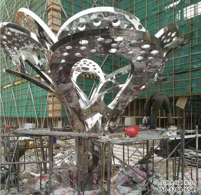 鏡面樹葉雕塑展品，花園小品，鏡面不銹鋼樹葉雕塑優(yōu)選