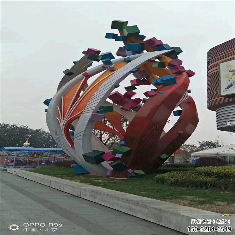樹葉雕塑精選，市標雕塑，金屬烤漆樹葉雕塑廠家