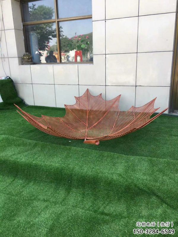 鏤空樹葉雕塑系列，小區(qū)雕塑，鐵藝樹葉雕塑定做廠家