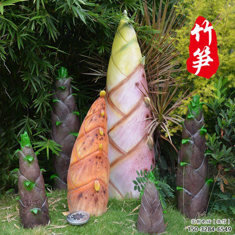 竹筍雕制造商，室外軟裝，不銹鋼竹筍雕塑生產商