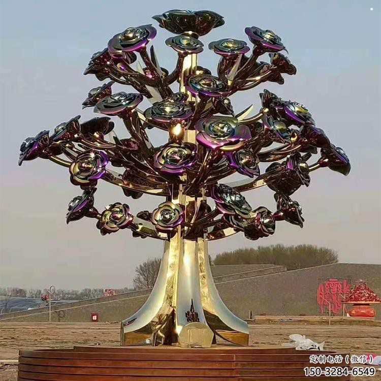 花樹雕塑加工商，鋼管組合，鈦金不銹鋼花樹雕塑定做