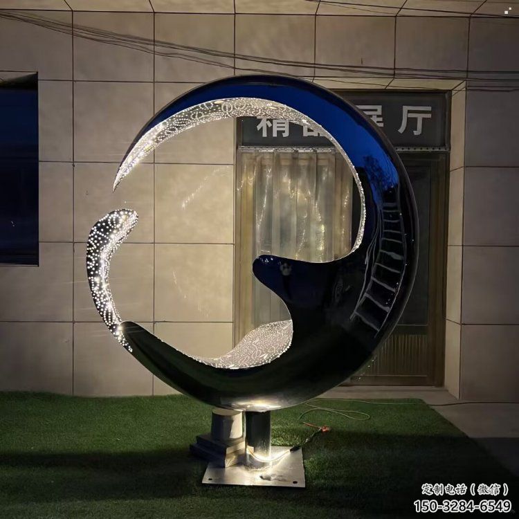 小區(qū)水滴雕塑，拉絲景觀雕塑，抽象效果