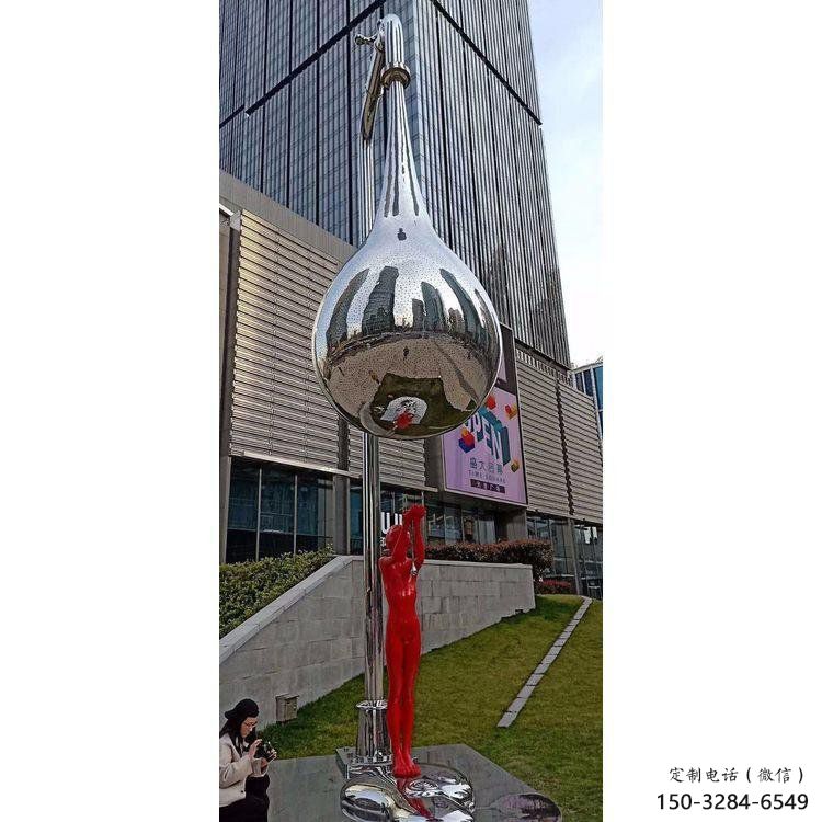 水滴雕塑供需，廣場雕塑，不銹鋼鏡面水滴雕塑選用