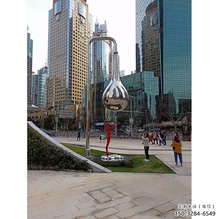 水滴雕塑通用，街景小品，鏡面水滴雕塑制造廠家