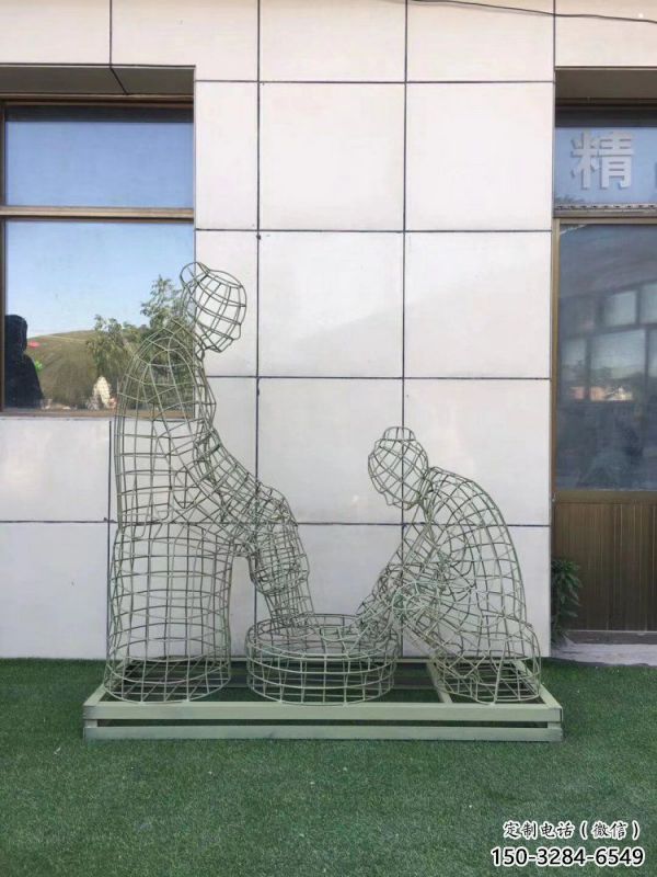 鏤空孝道雕塑通用,街景小品,鐵藝洗腳雕塑制造 鏤空孝道雕塑通用,街景小品,鐵藝洗腳雕塑制造