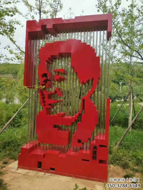 鏤空人頭像雕塑制造商，城區小品，烤漆人頭像雕塑定制