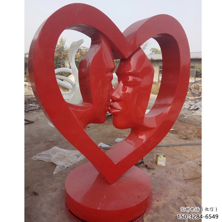 愛心雕塑展品，彩鋼制作，酒店烤漆愛心雕塑精品