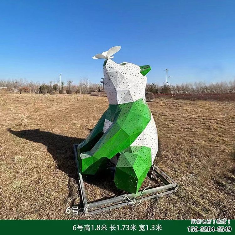 熊貓雕塑精選，露天雕塑，歐式切面熊貓雕塑訂做