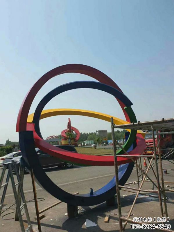 雙環(huán)雕塑制造，歐式風(fēng)格，不銹鋼雙環(huán)雕塑廠家定價